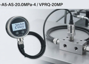 Đồng Hồ Đo Áp Suất Kỹ Thuật Số Valcom VPMC-A5-AS-20.0MPa-4 và Cảm Biến VPRQ-20MP